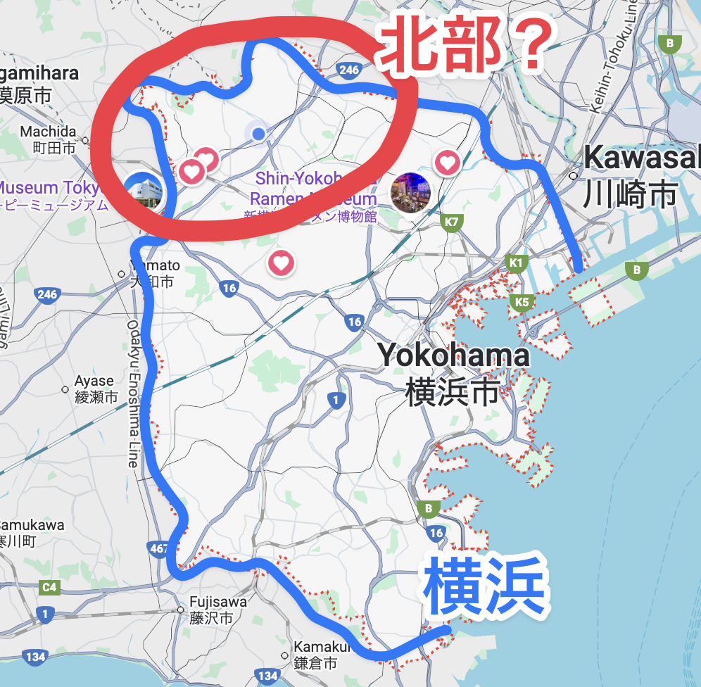 横浜北部の地図